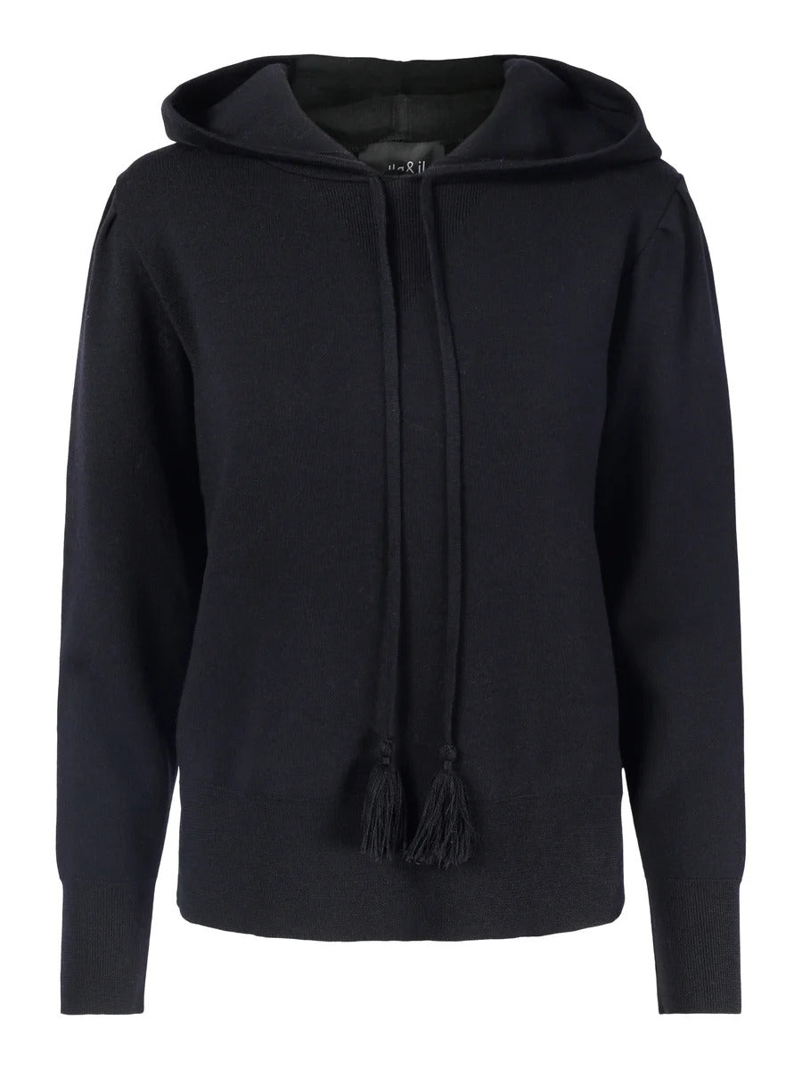 Mika Merino Hood - Black - Ella & il - Gensere - VILLOID.no