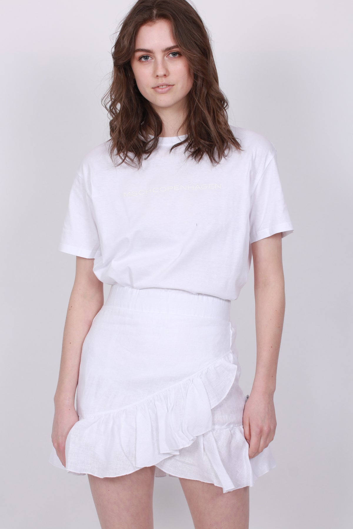 Julli Linen Skirt - White - Ella & il - Skjørt - VILLOID.no