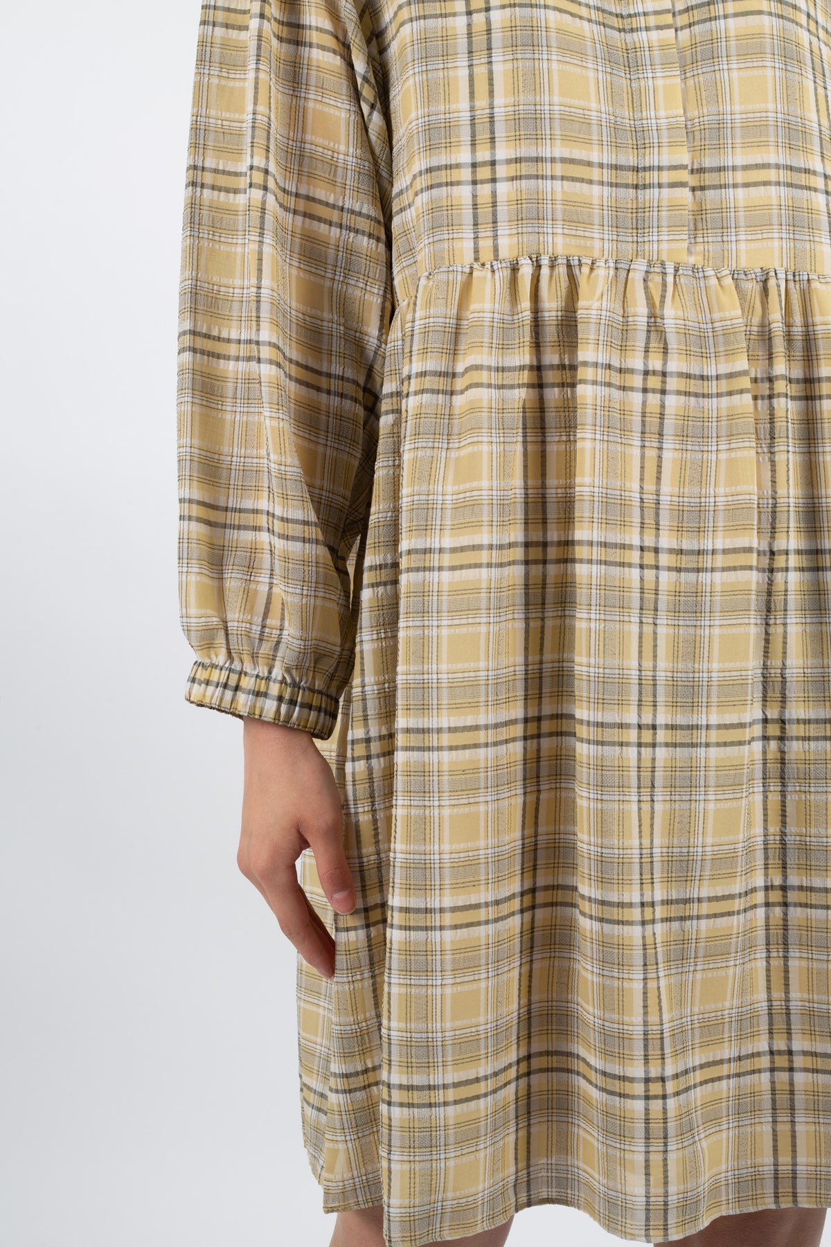 Judith Mini Dress - Yellow Check