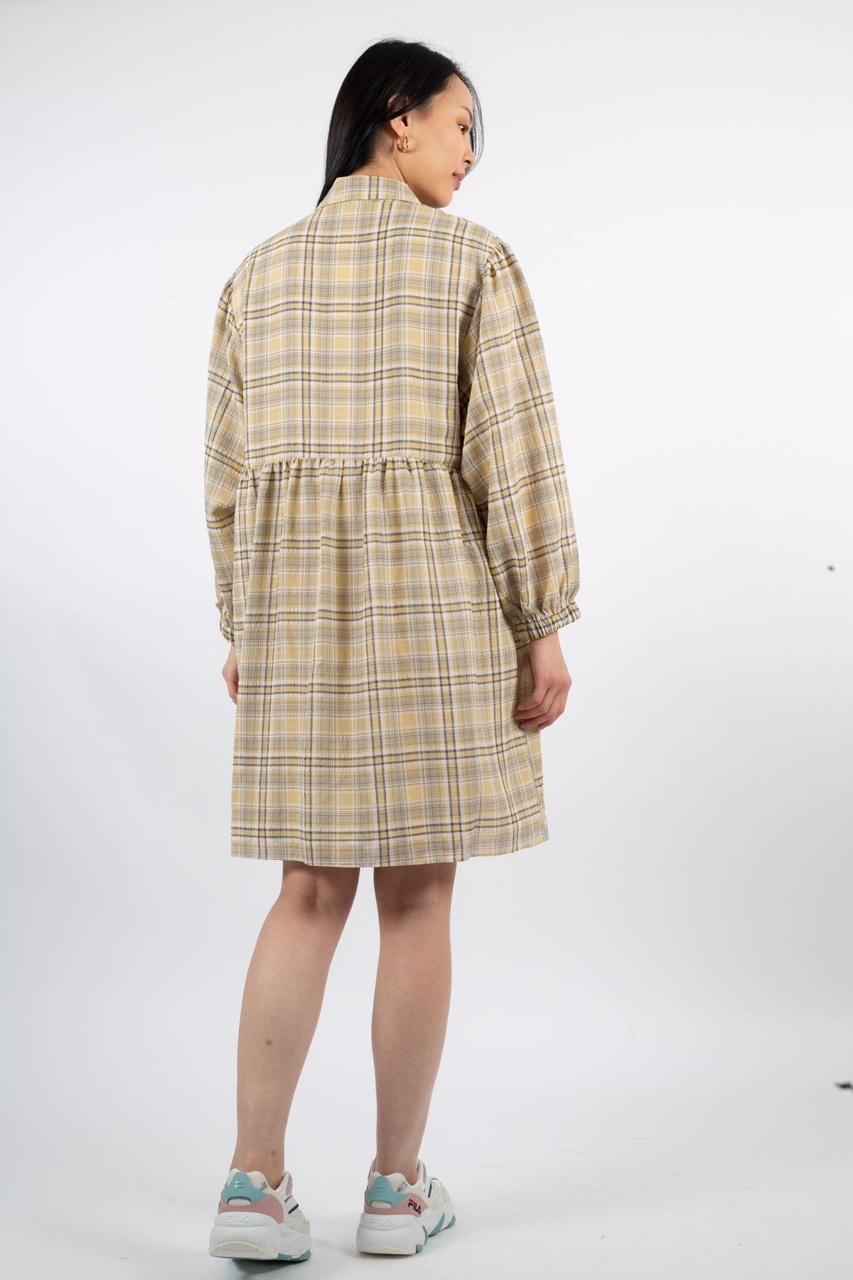 Judith Mini Dress - Yellow Check
