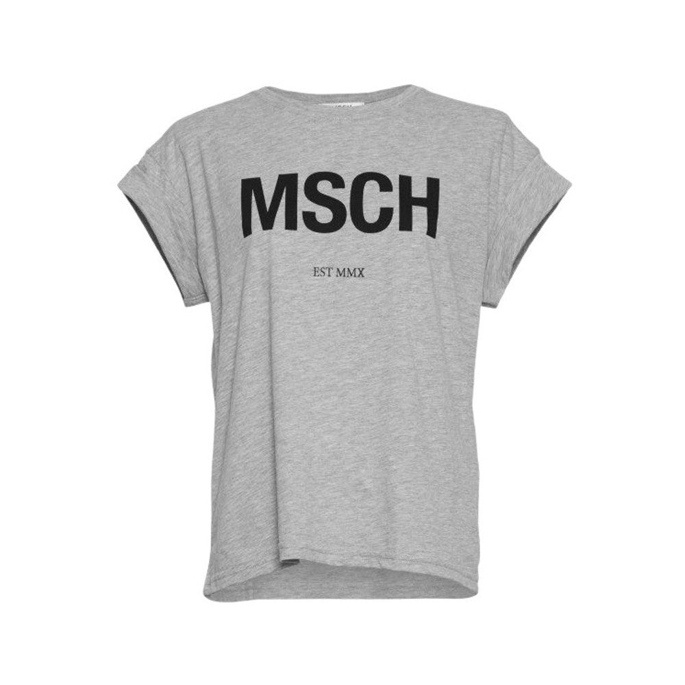 Alva MSCH STD Tee - LGM/Black - Moss Copenhagen - T-skjorter & Topper - VILLOID.no