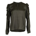 Letty Jacquard Blouse - Army - Neo Noir - Bluser & Skjorter - VILLOID.no
