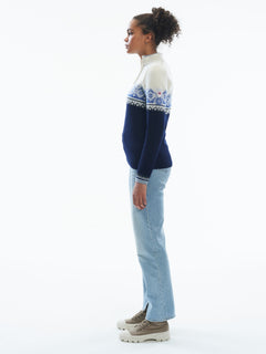 Moritz Fem Sweater - Navy White Ultramarine