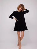 Emilie Velour Dress - Black