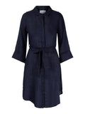 Litania Linen Dress - Navy