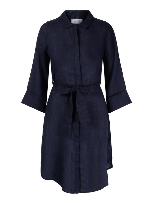 Litania Linen Dress - Navy