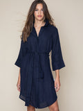 Litania Linen Dress - Navy