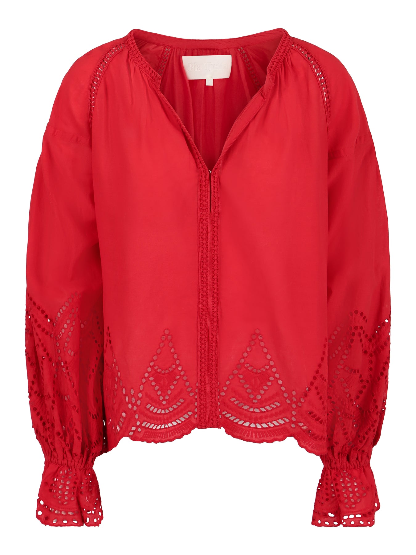 Rød Pia Tjelta Agnes Wide Blouse Bluse - Pia Tjelta - Bluser & Skjorter - VILLOID.no