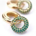 Pave Interlocking Doughnut Hoop Earrings EMD - Gold