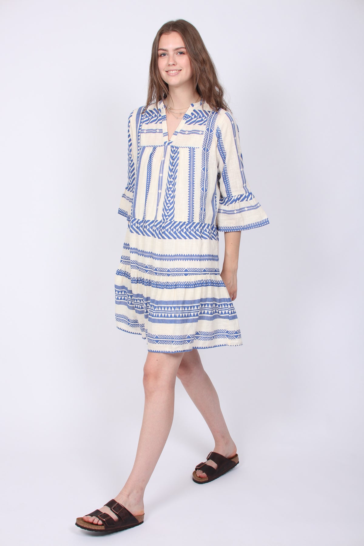 Gunvor Aztec Dress - Blue - Neo Noir - Kjoler - VILLOID.no
