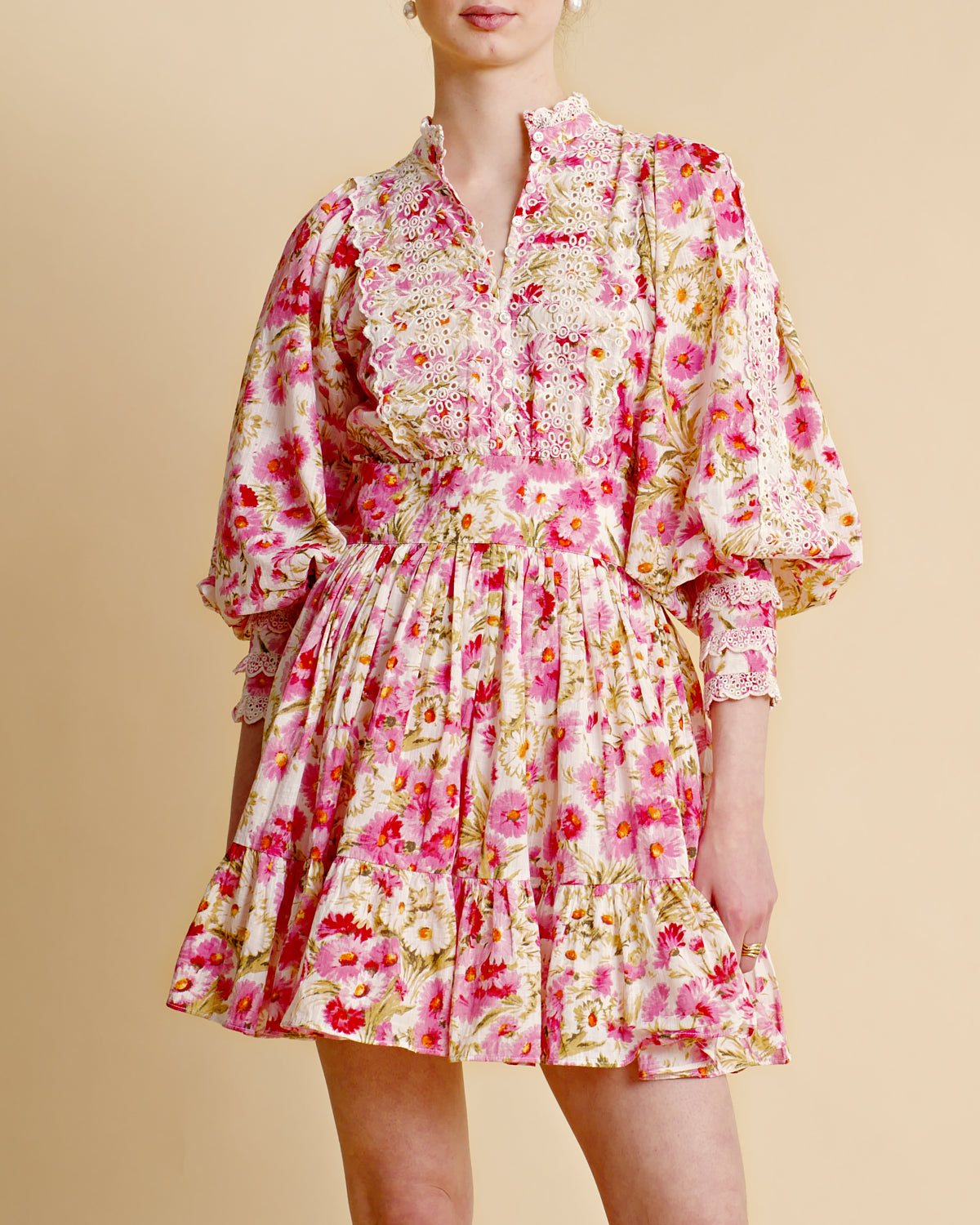 Cotton Slub Mini Dress - Daisy Garden