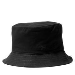 Peached Cotton Canvas Bucket Hat - Black