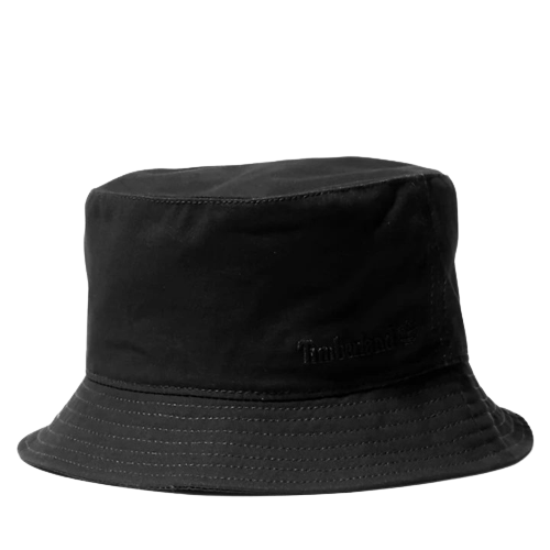 Peached Cotton Canvas Bucket Hat - Black