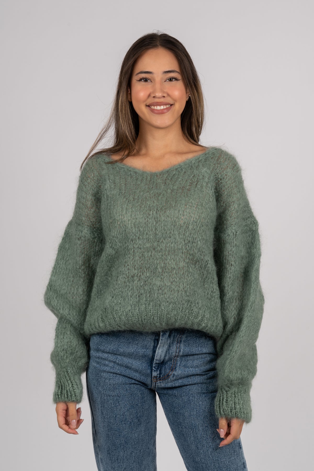 Milana LS Mohair Knit - Dusty Green