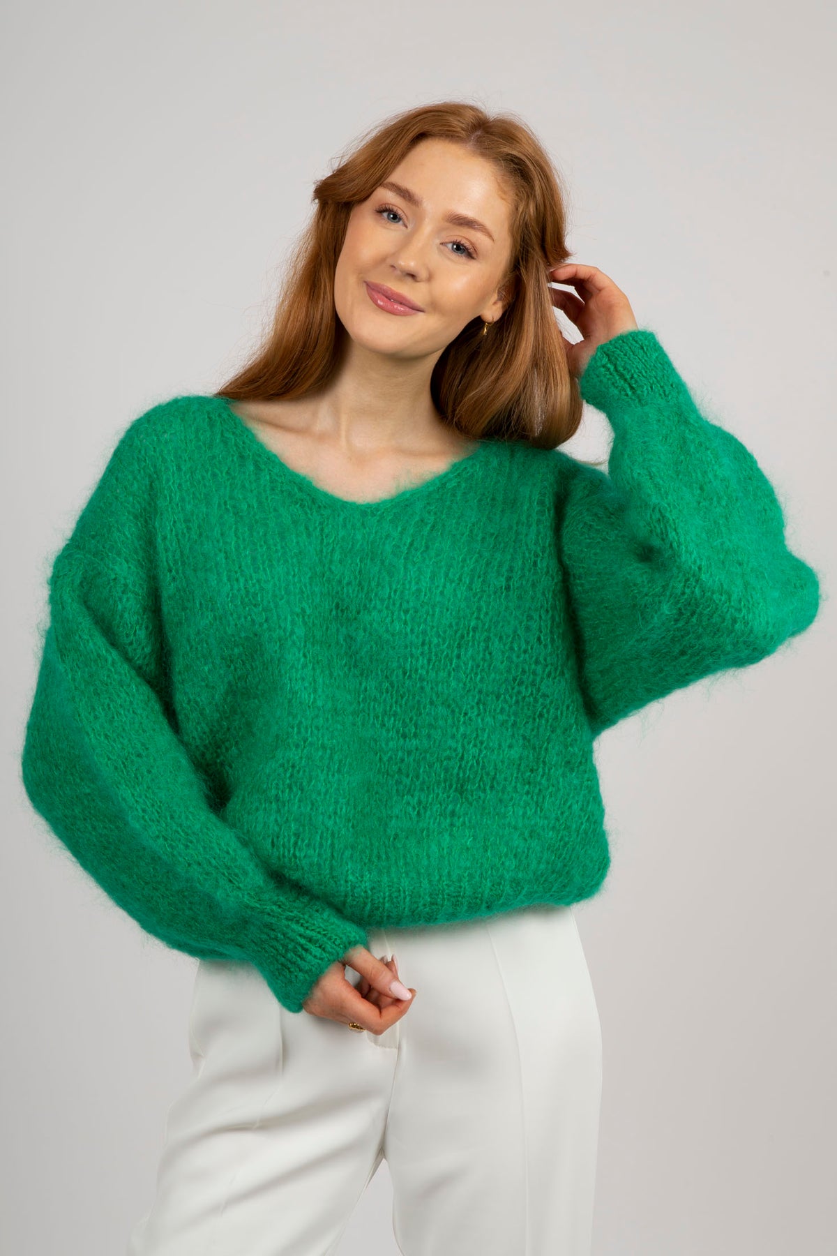 Milana LS Mohair Knit - Emerald Green