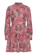 Laila Cotton Bow Dress - Pink Big Flower