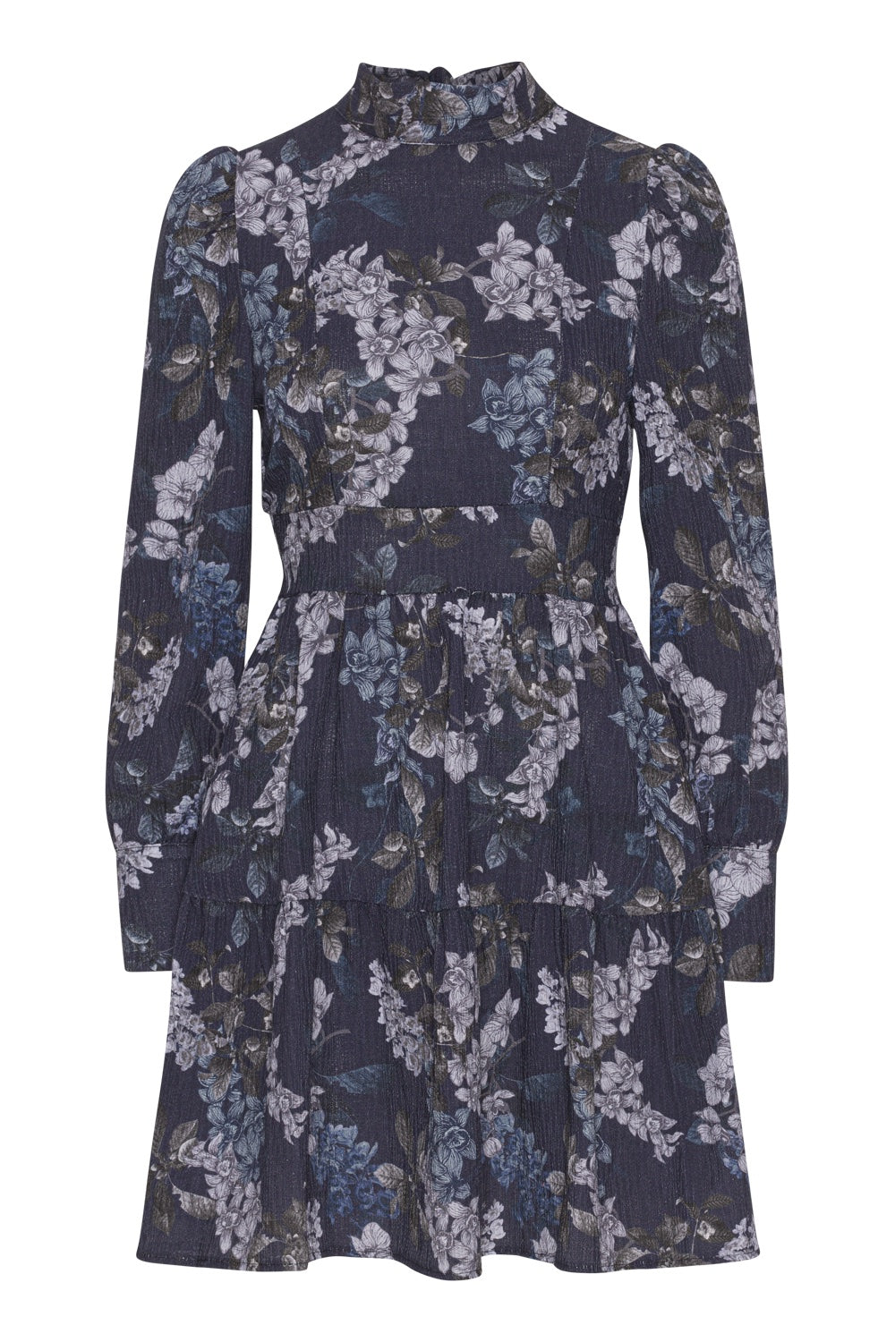 Laila Cotton Bow Dress - Violet Big Flower
