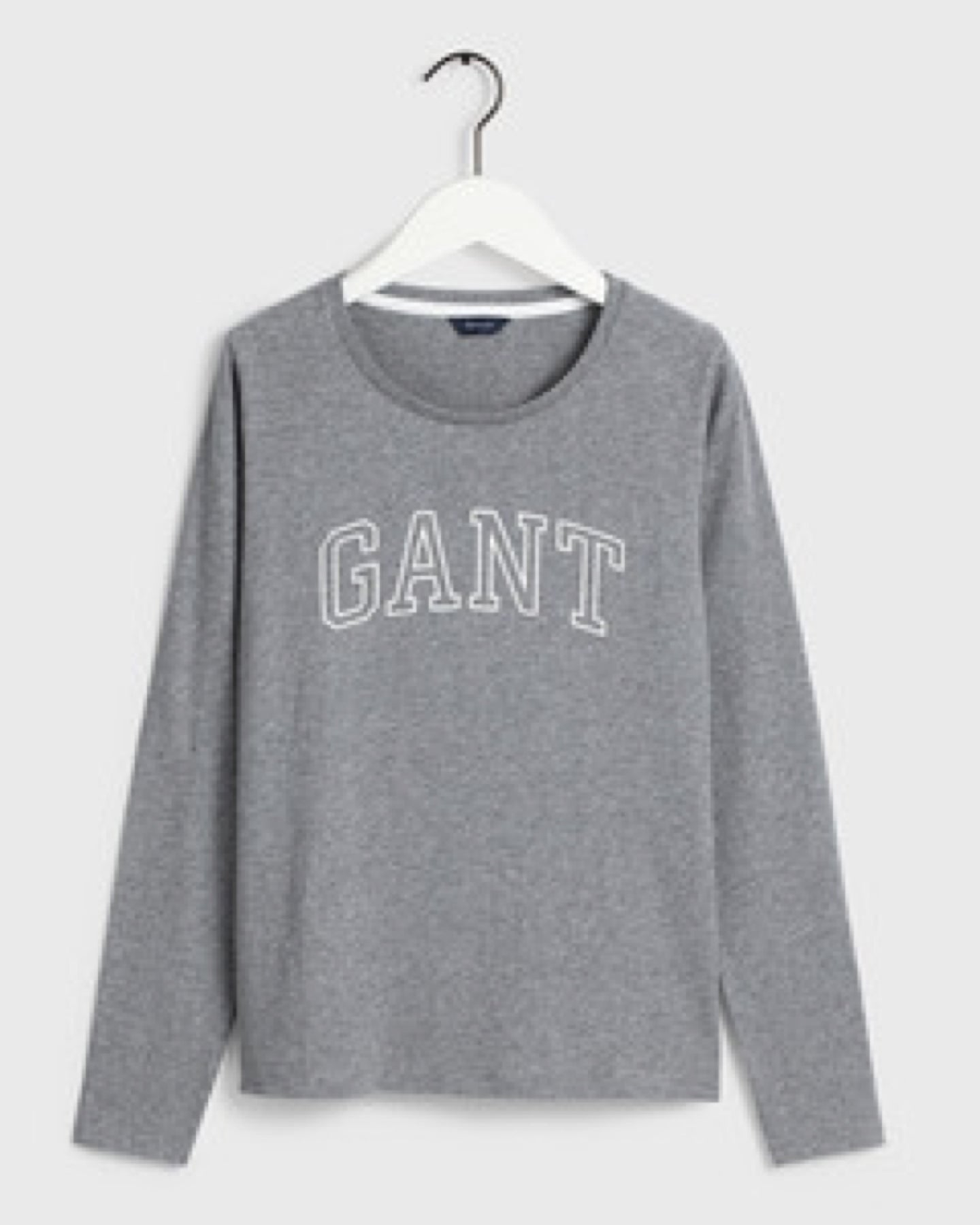 Arch Logo LS T-shirt - Grey Melange - GANT - T-skjorter & Topper - VILLOID.no