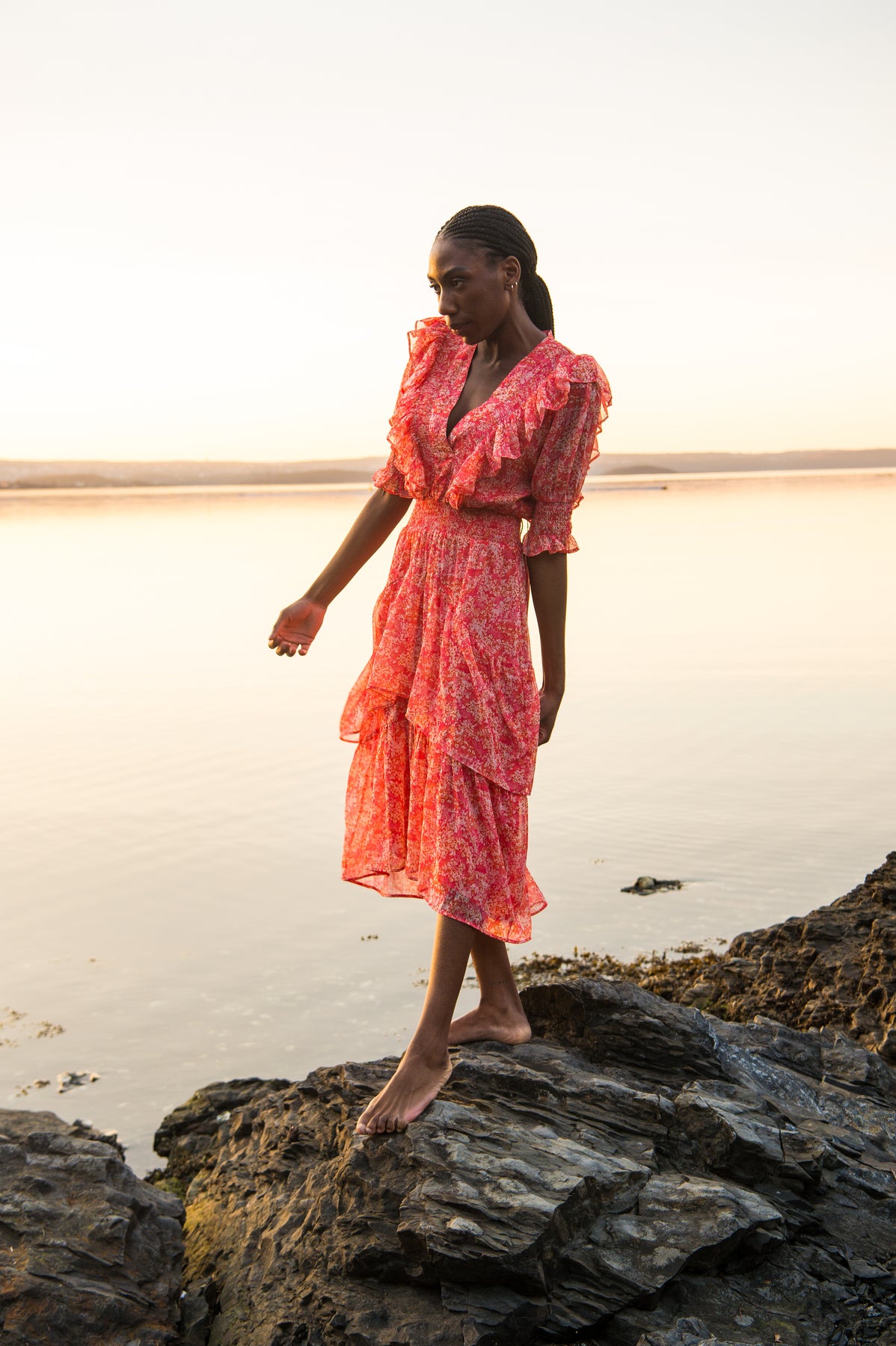 Frøya Long Dress - Coral