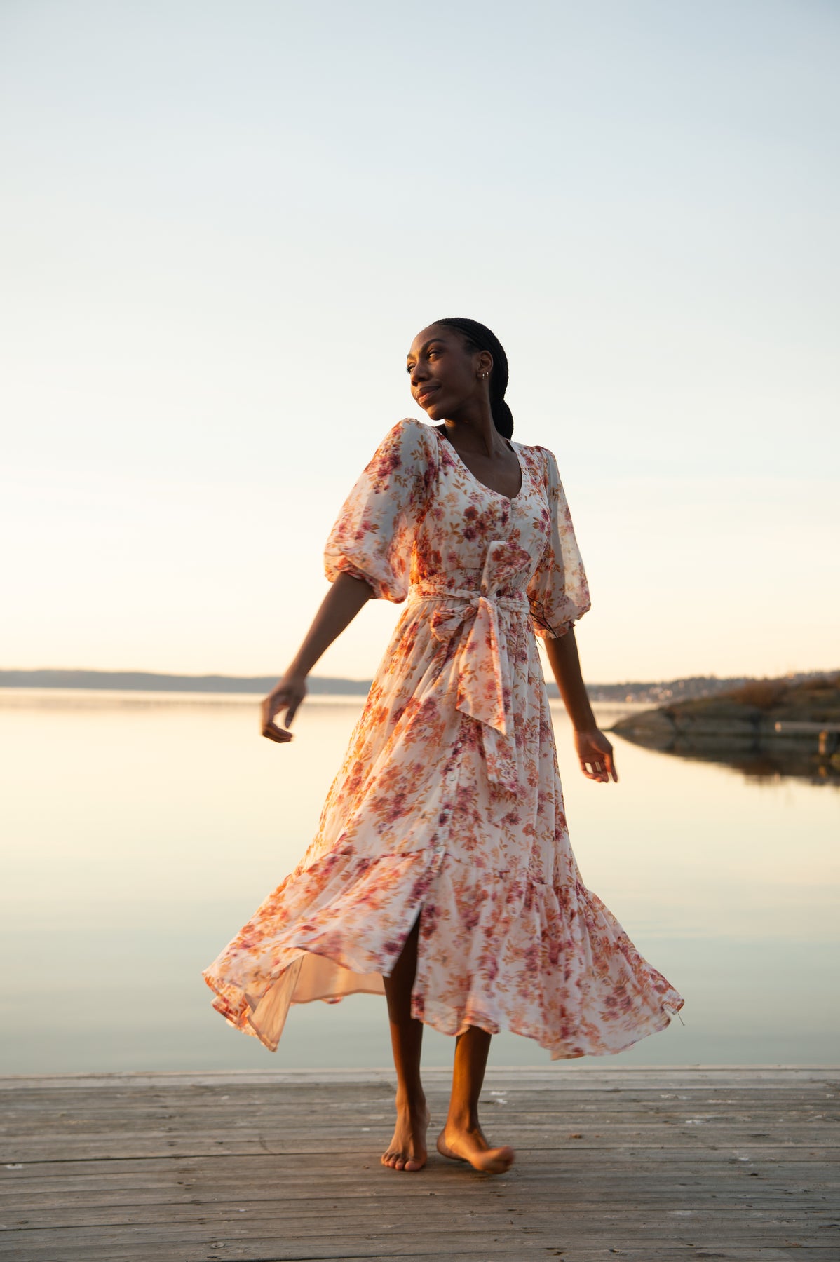 Gyri Golden Flower Dress - Indian Summer