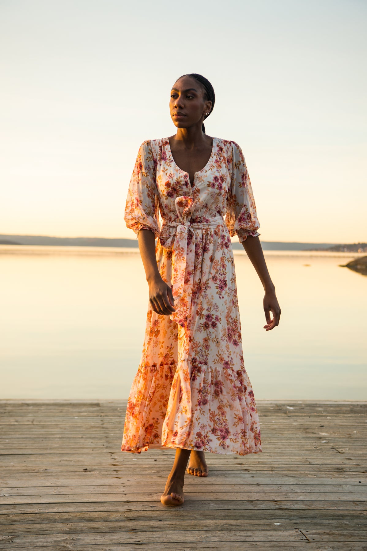 Gyri Golden Flower Dress - Indian Summer