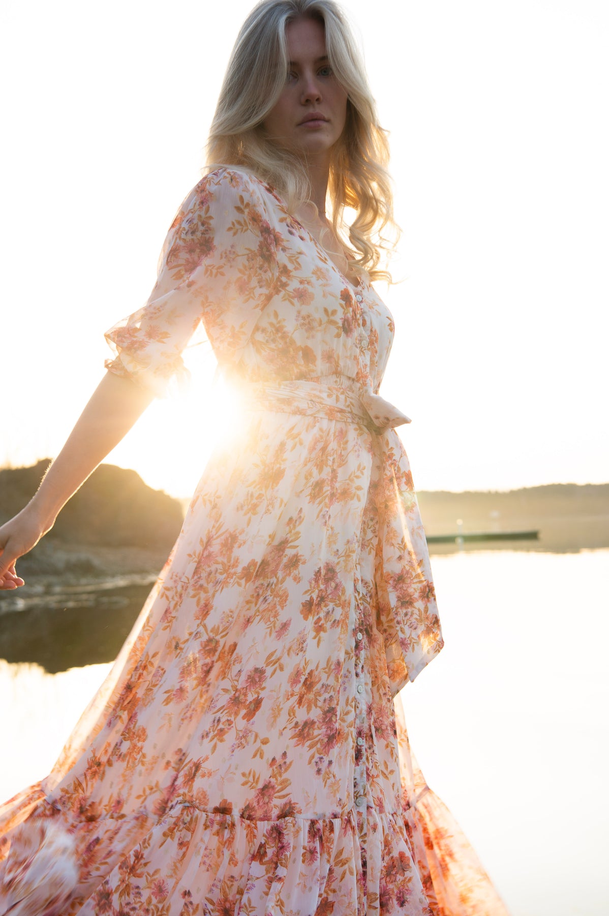 Gyri Golden Flower Dress - Indian Summer