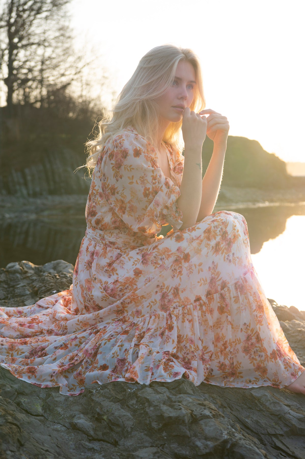 Gyri Golden Flower Dress - Indian Summer
