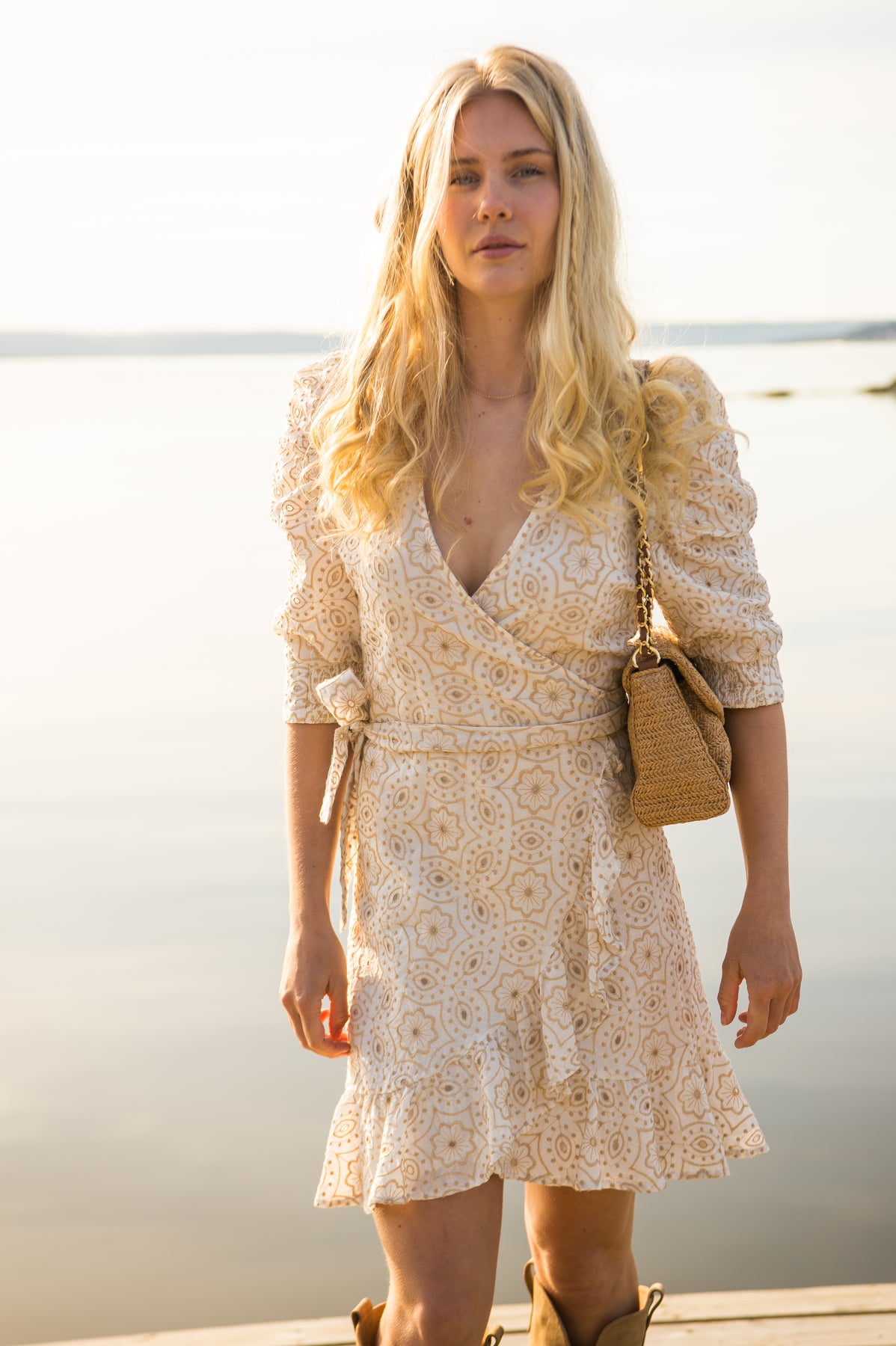 Valkyrie Broderie Anglaise Dress - Off White/Sand