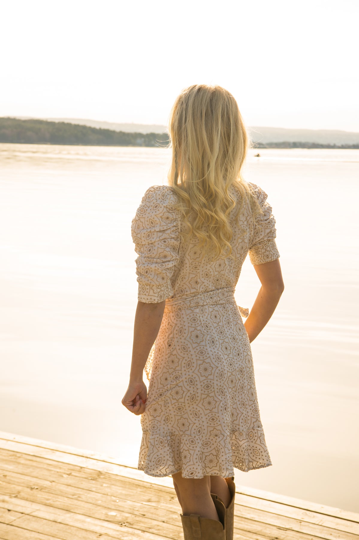 Valkyrie Broderie Anglaise Dress - Off White/Sand
