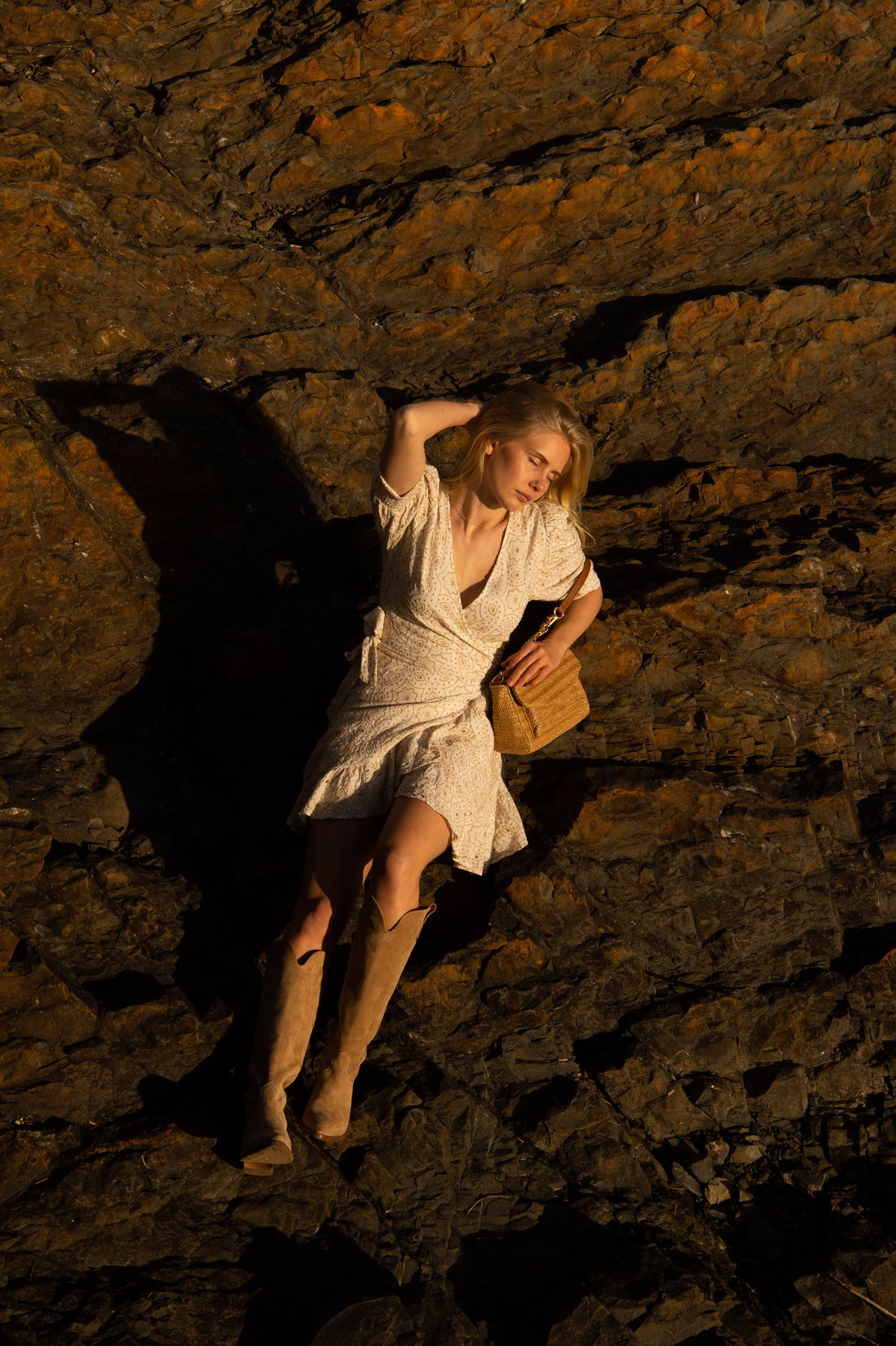 Valkyrie Broderie Anglaise Dress - Off White/Sand