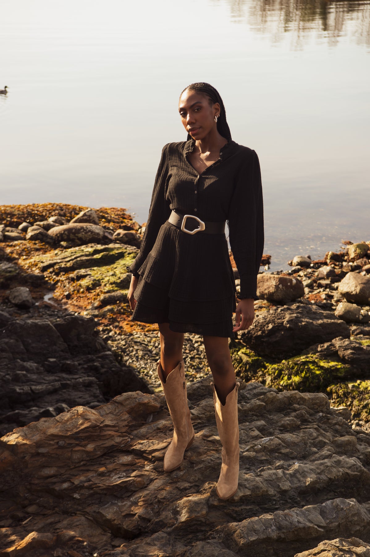 Tora Gauze Dress - Black