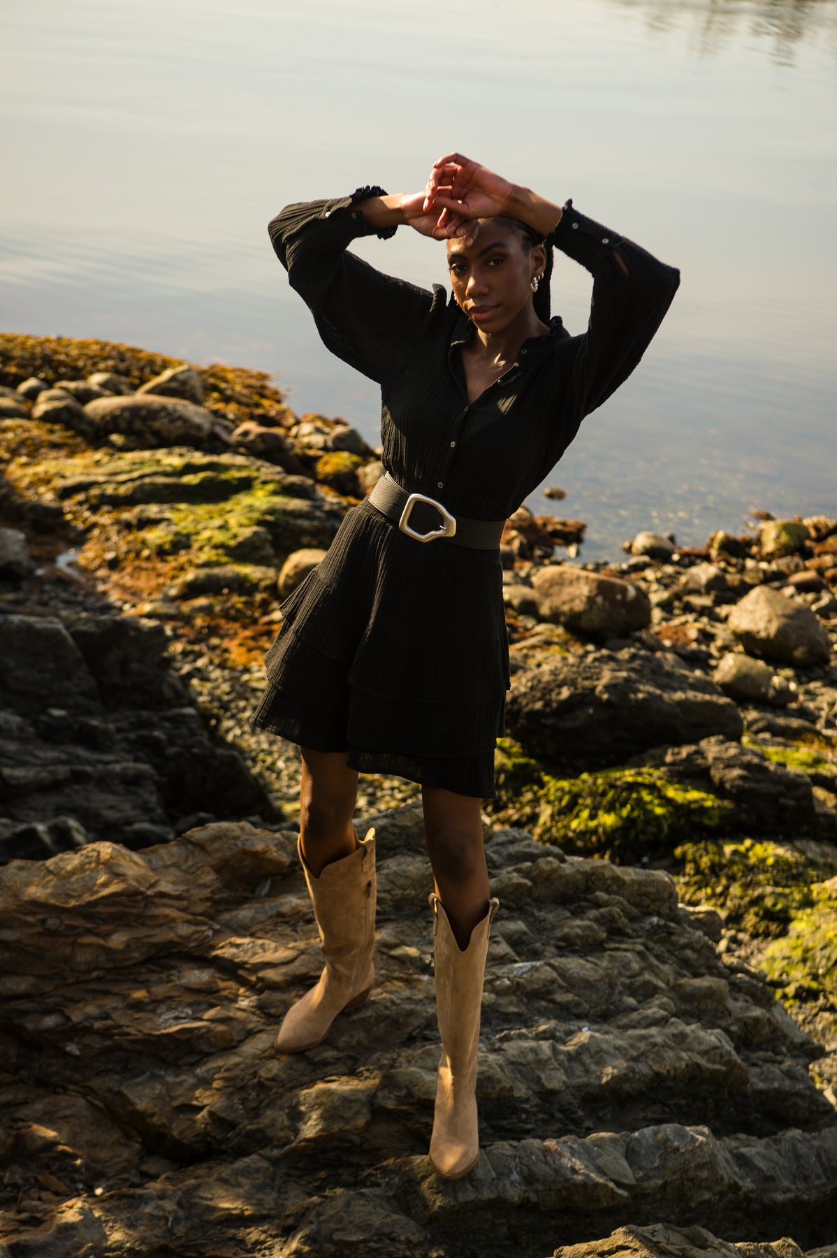Tora Gauze Dress - Black