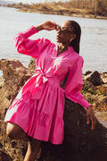 Delphine Poplin Dress - Pink
