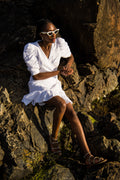 Valkyrie Linen Dress - White