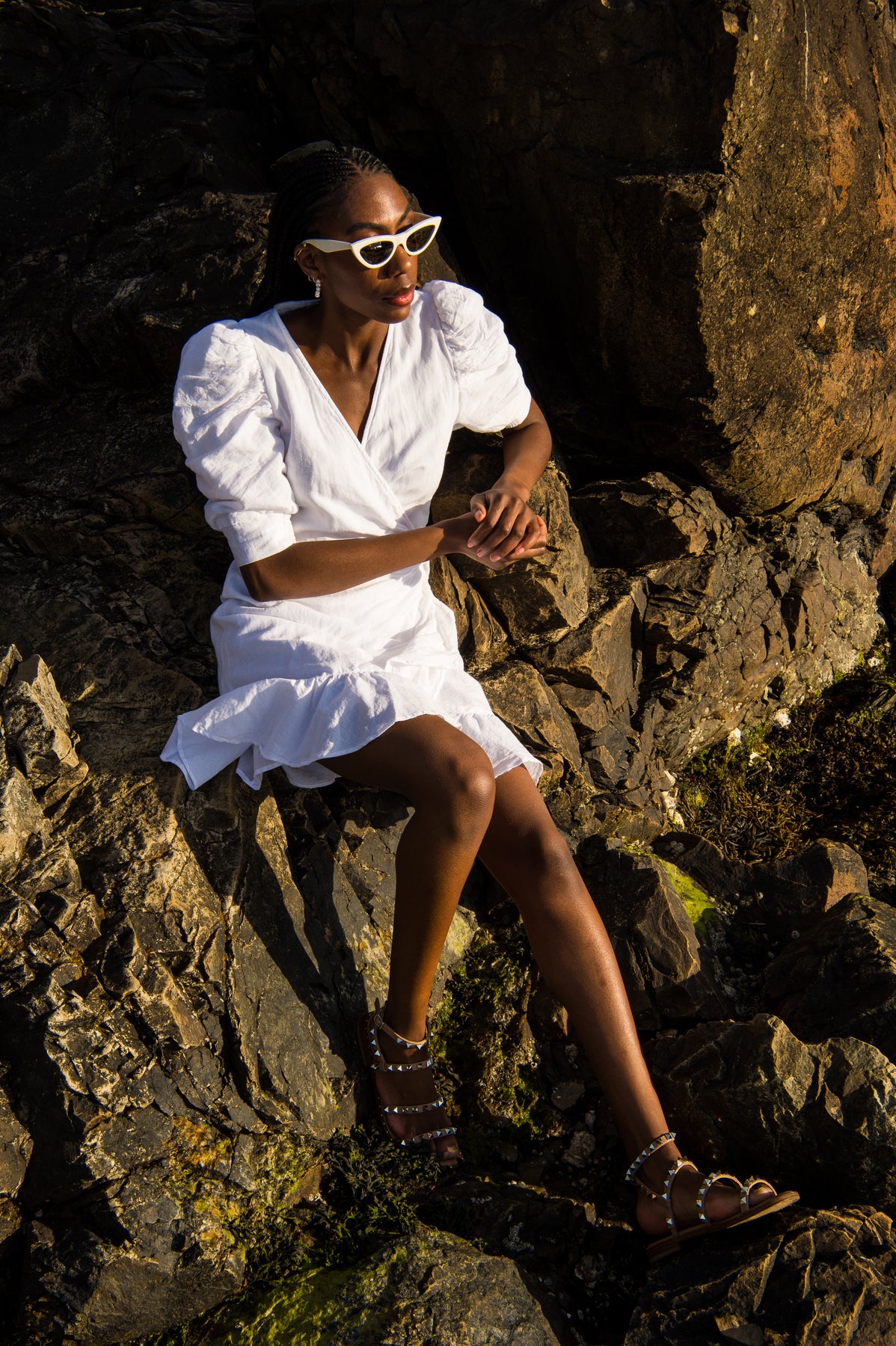 Valkyrie Linen Dress - White
