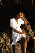 Valkyrie Linen Dress - White