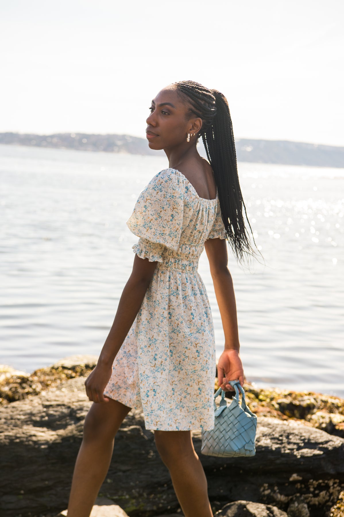 Veslemøy Linen Dress - Sky Blue