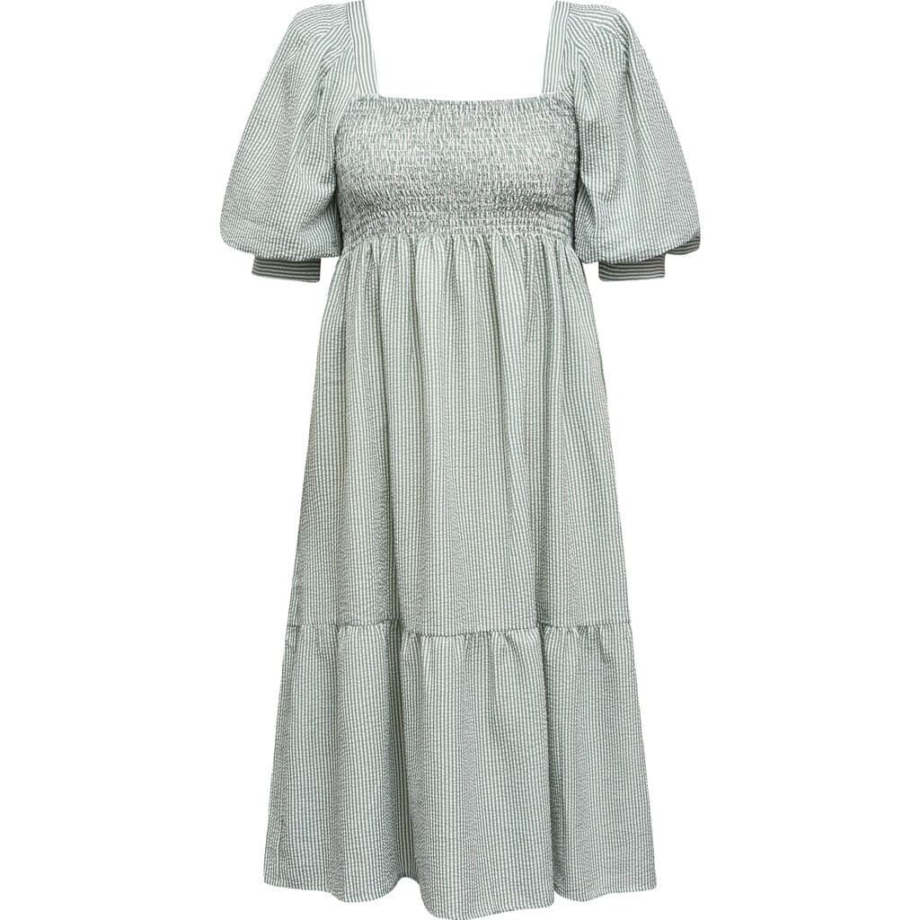 Cheri Stripe Dress - Green/White