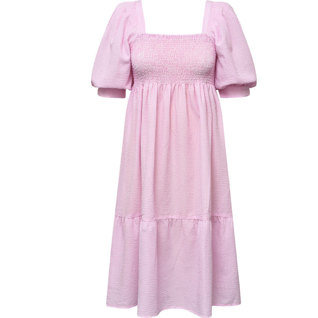 Cheri Stripe Dress - Pink/White