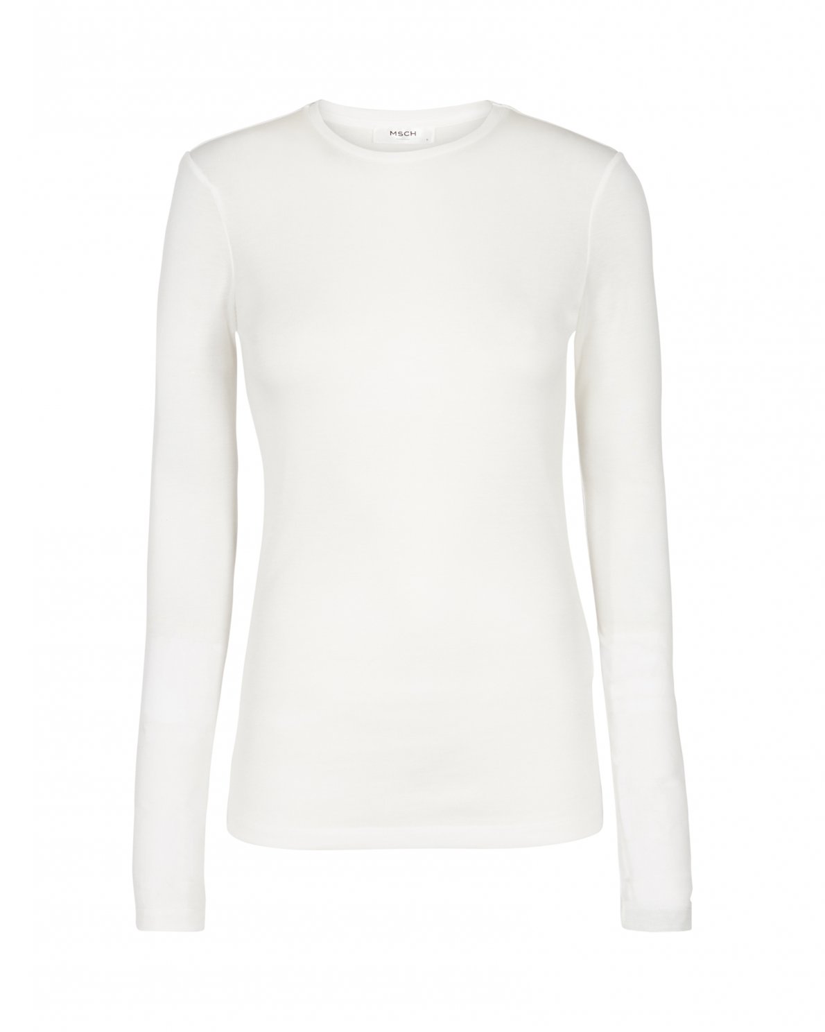 Mona Lyocell O LS Top - Bright White - Moss Copenhagen - Gensere - VILLOID.no