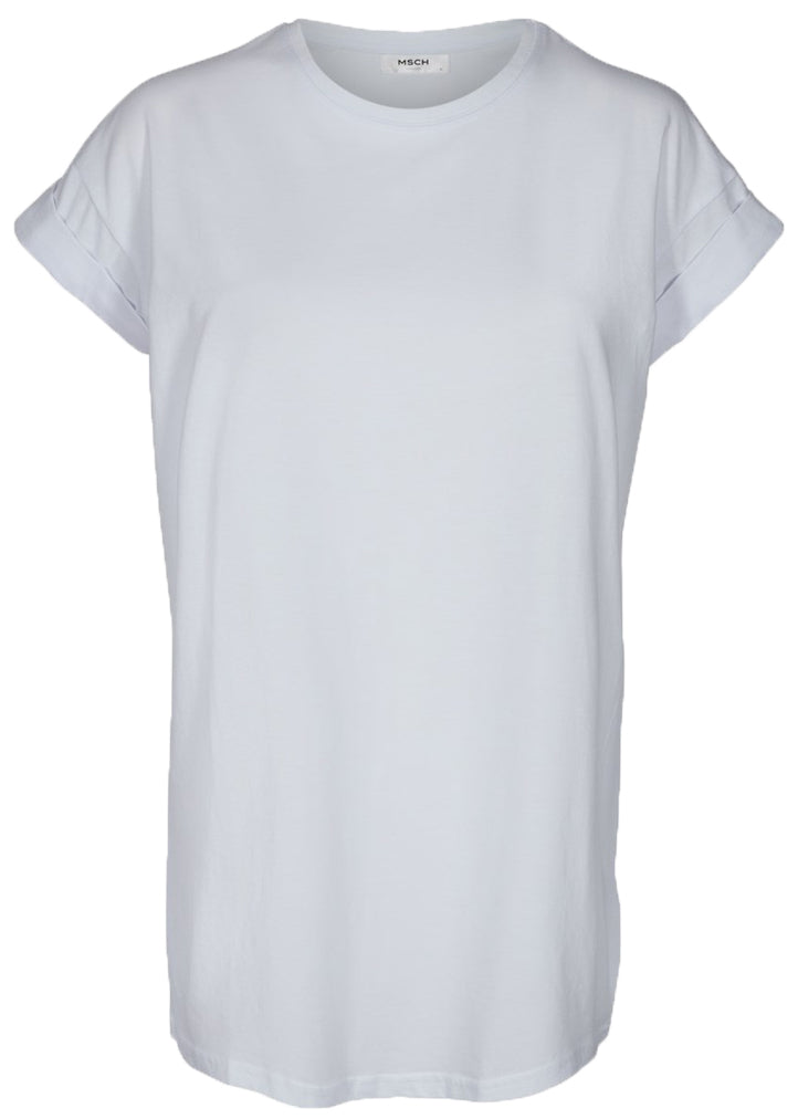 Alva Plain Tee - White - Moss Copenhagen - T-skjorter & Topper - VILLOID.no