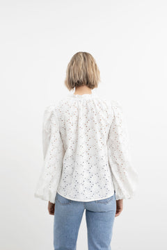 Karro Blouse - White Flower Lace