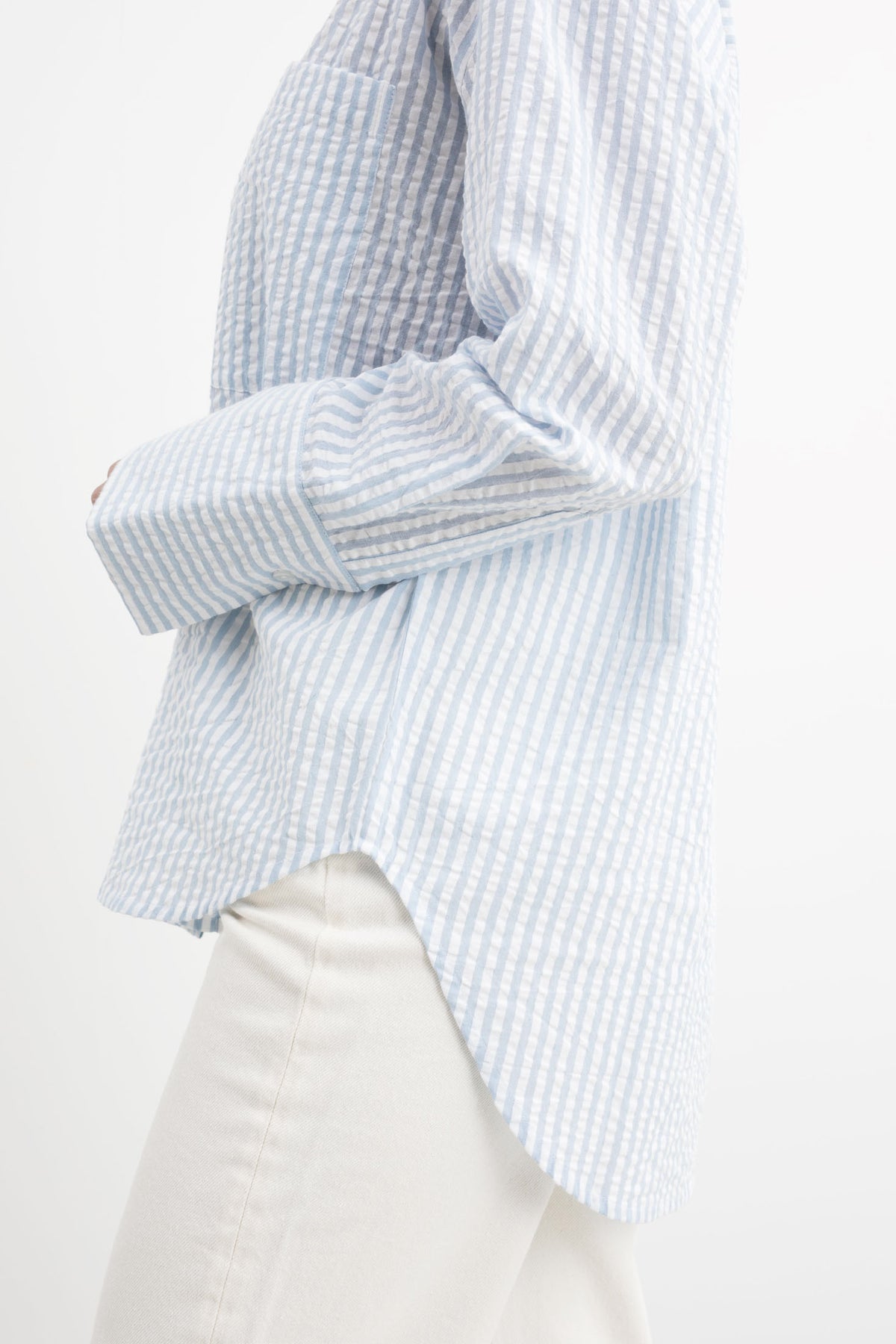 Bibi Crepe Shirt - Soft Blue