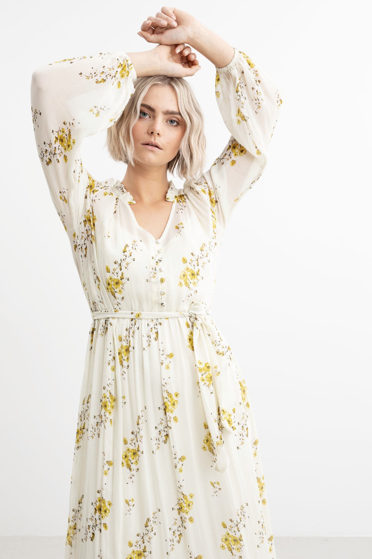 Atina Dress - Yellow Ornament