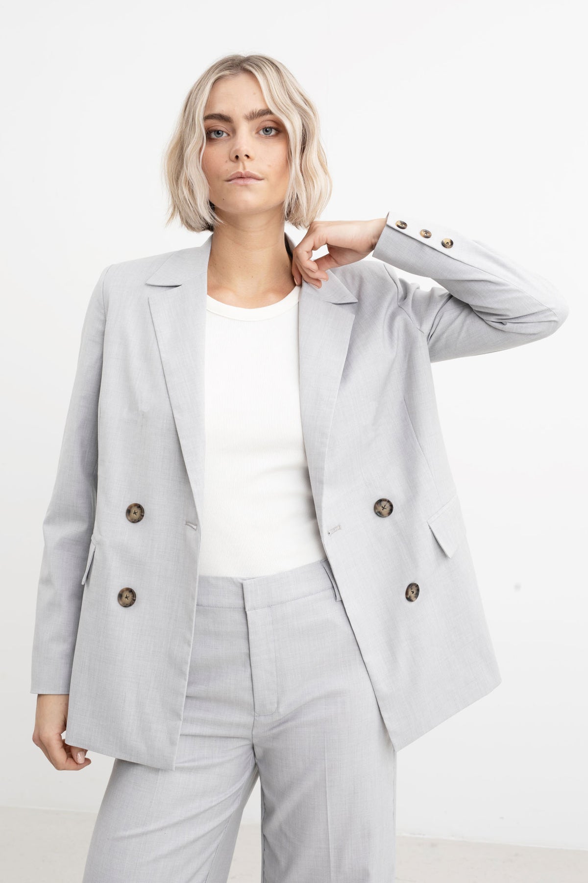 Cindy Blazer - Dusty Blue Melange