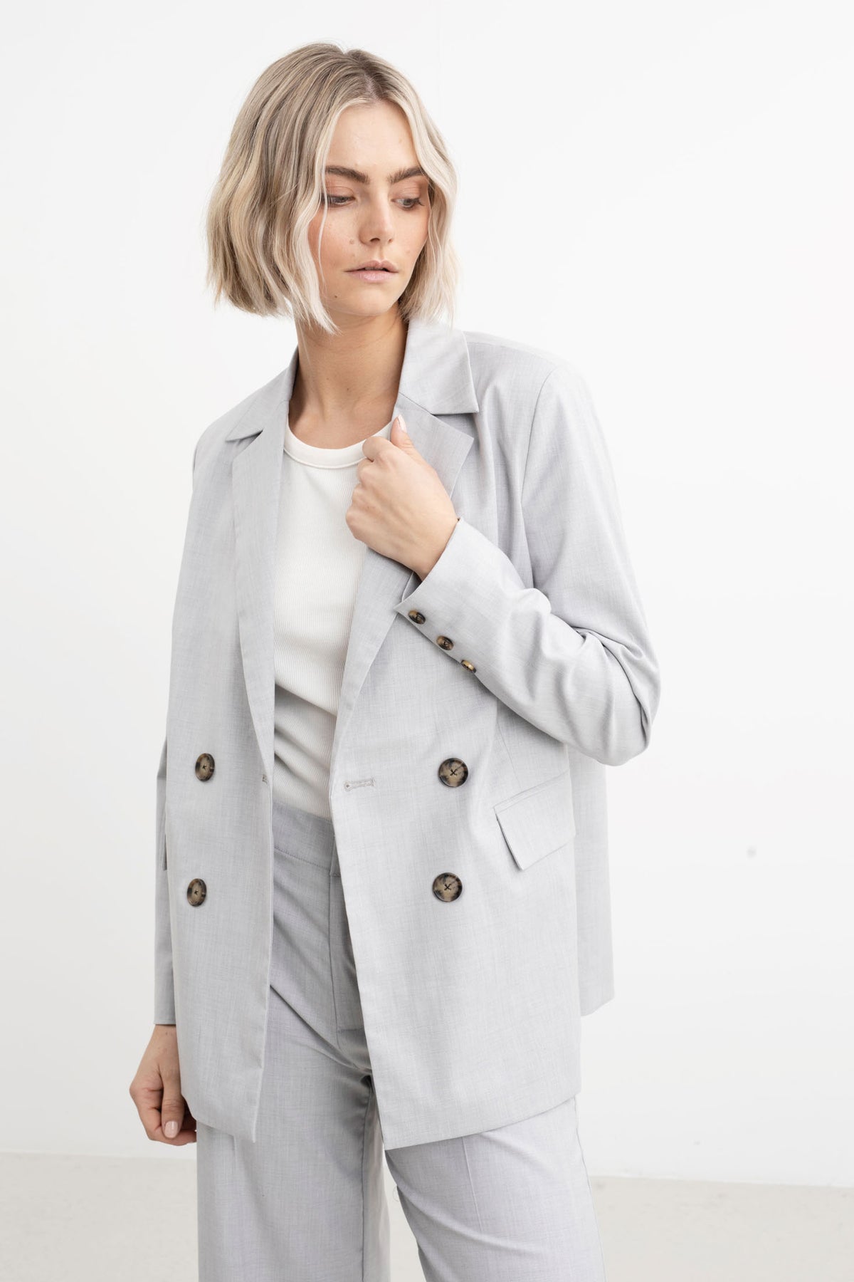 Cindy Blazer - Dusty Blue Melange