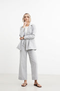 Caroline Trouser - Dusty Blue Melange