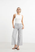 Caroline Trouser - Dusty Blue Melange