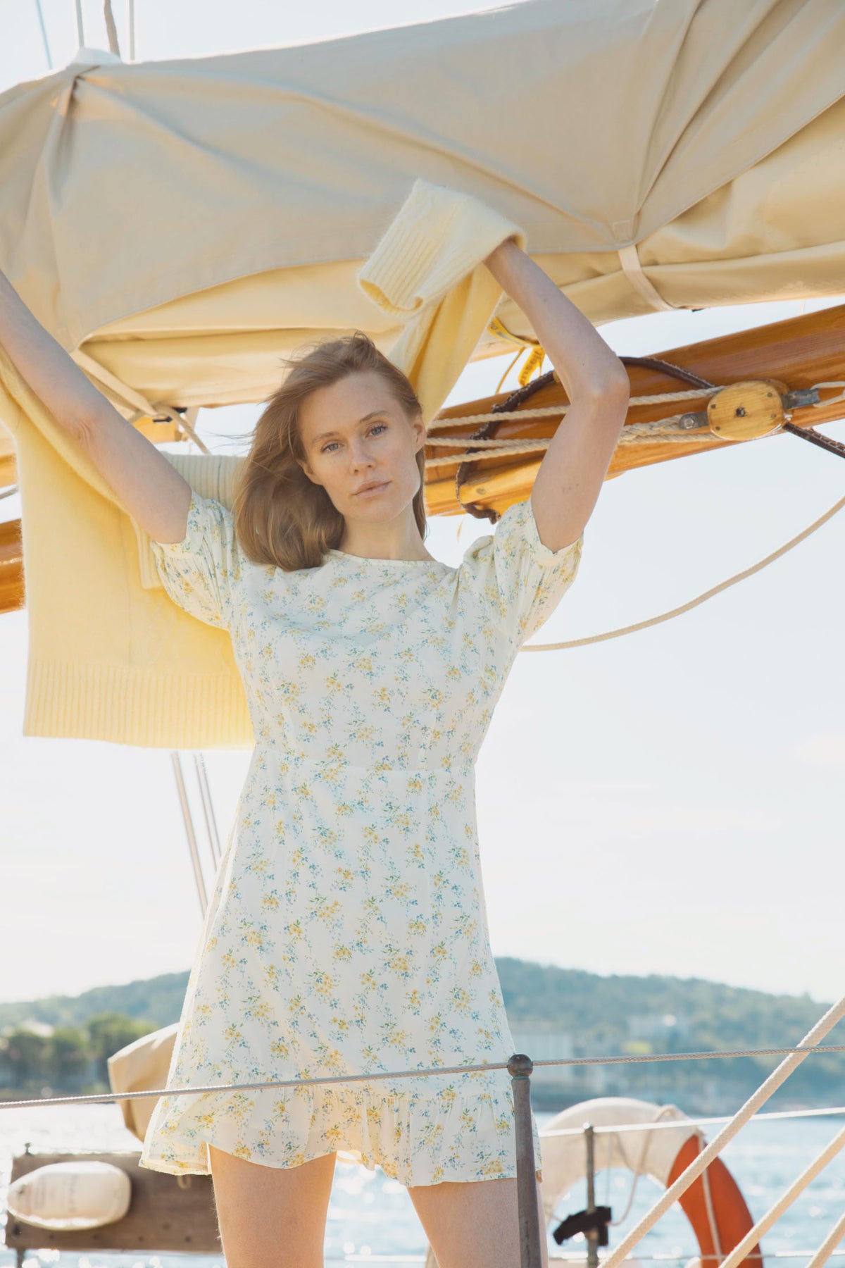 Venice Dress - Yellow Lily Flower