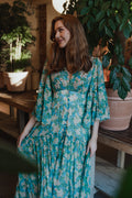 Chiffon V-Neck Dress - New York Blossom